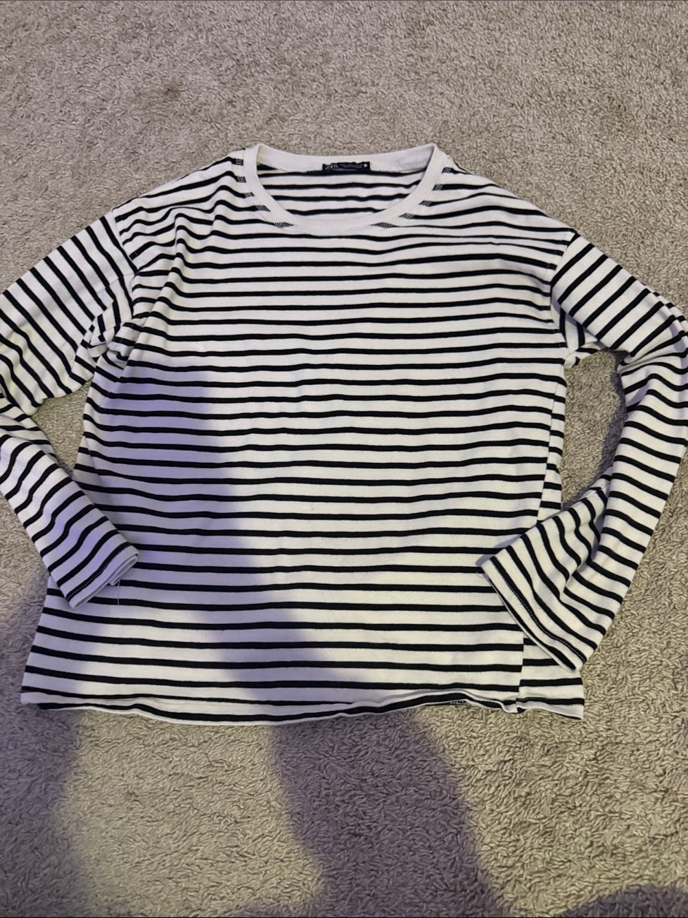 Zara Black and White Striped Top
